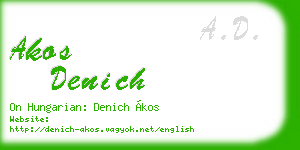 akos denich business card